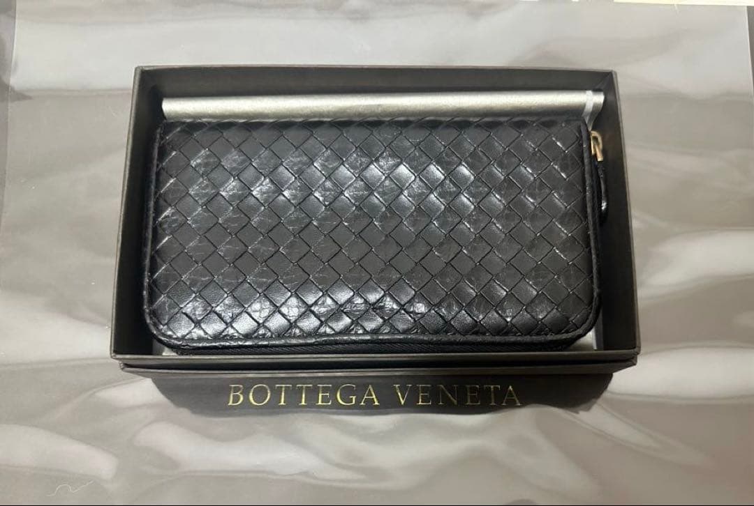 【本体のみ】ボッテガヴェネタ ラウンドファスナー/ラム＆パイソン/黒/2️⃣✨✨