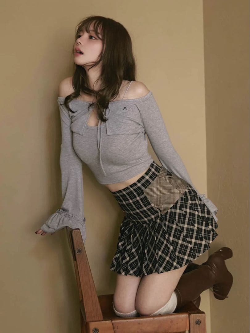 トップス Maddie mellow ribbon set andmary gray