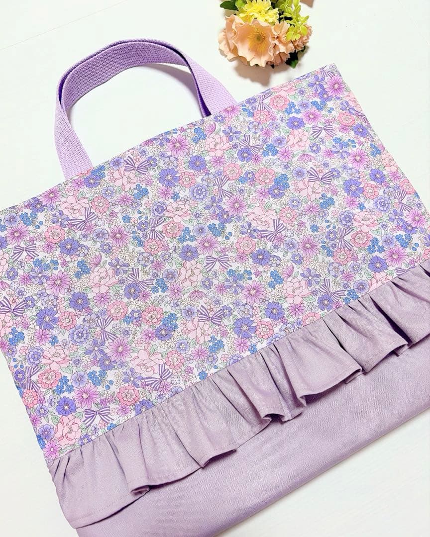 レッスンバッグ　上履き入れ　体操着袋　給食袋　ランチマット　入園入学　お花リボン