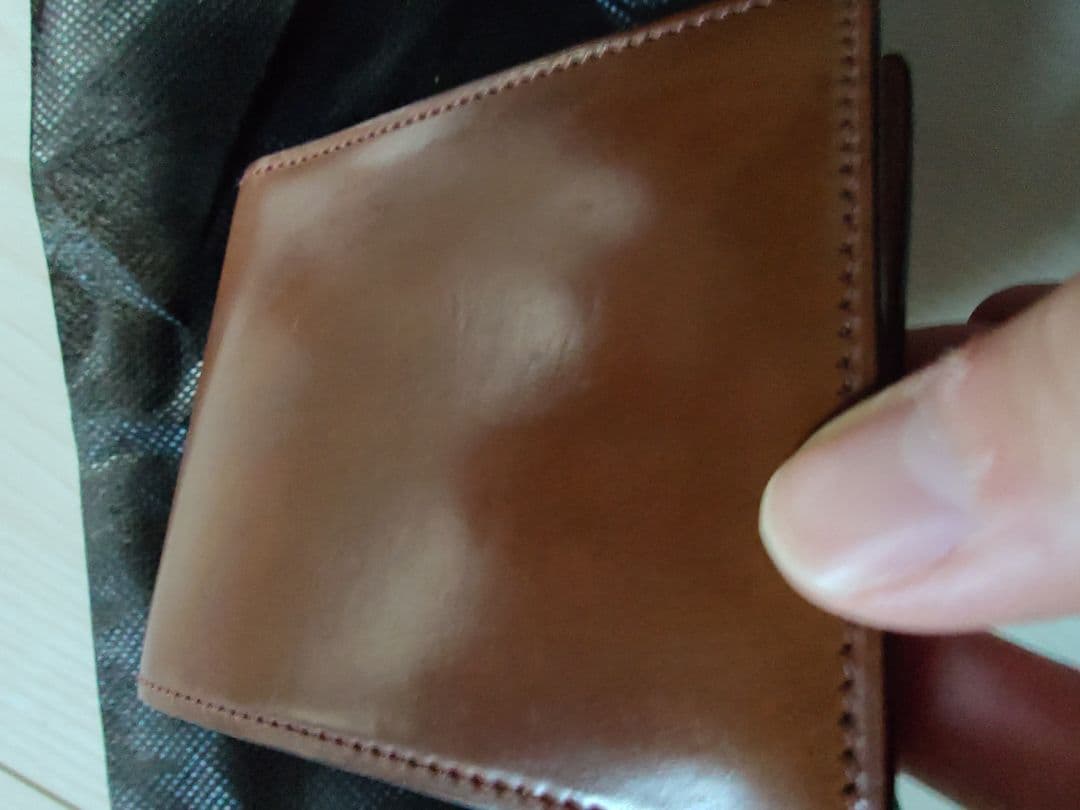 Flathority 二つ折り財布 シェルコードバン　バーボン