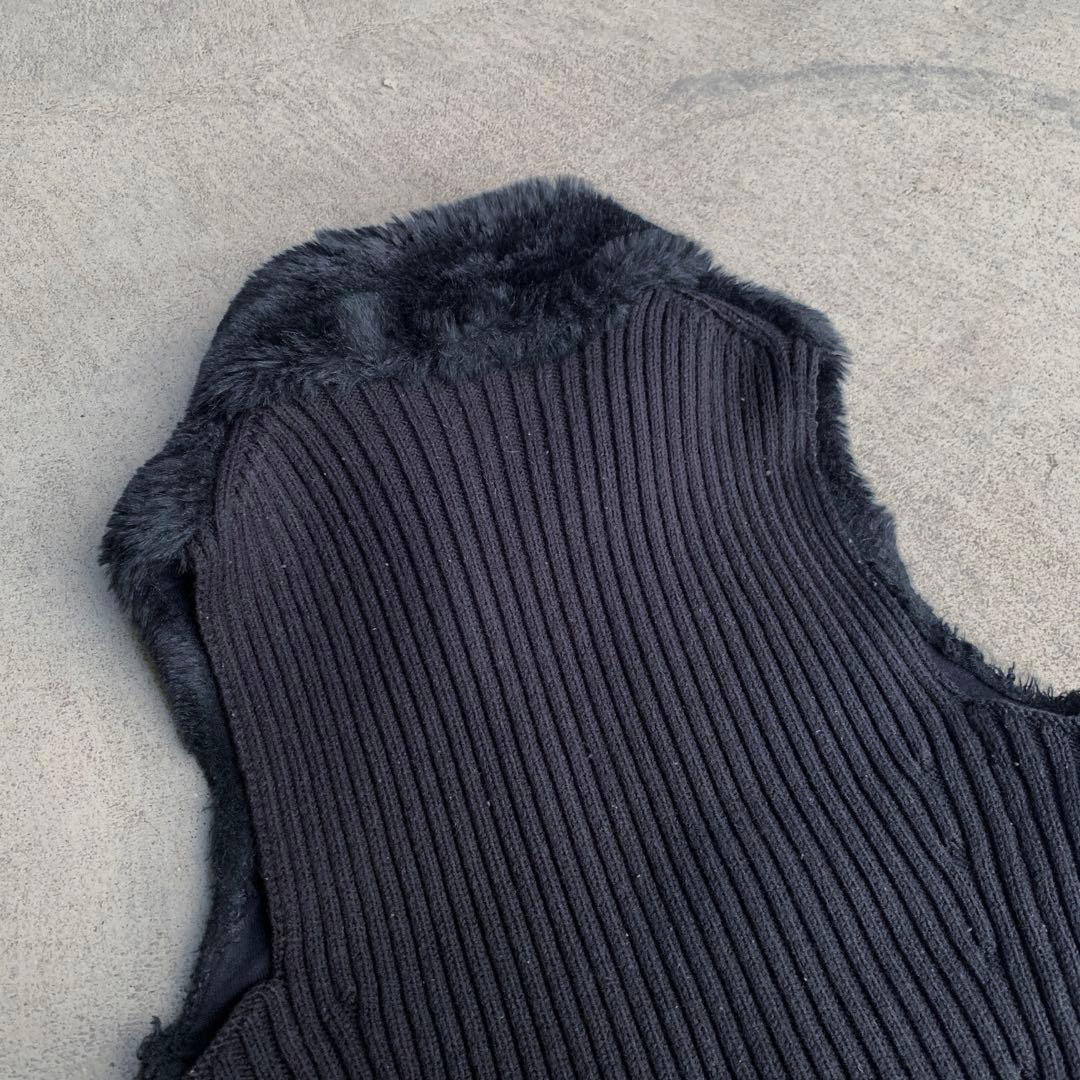 【ARMANI EXCHANGE】switching fur vest