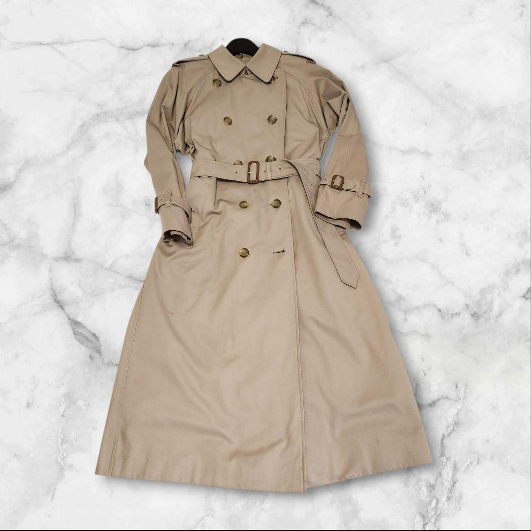 バーバリーズ　ベージュ トレンチコート ダブルブレスト　マキシ丈　ライナー付き
