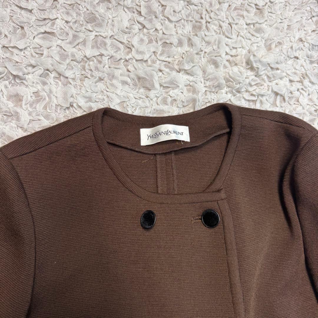 美品✨希少✨イヴサンローラン　ニット　ダブルブレスト ロングカーディガン