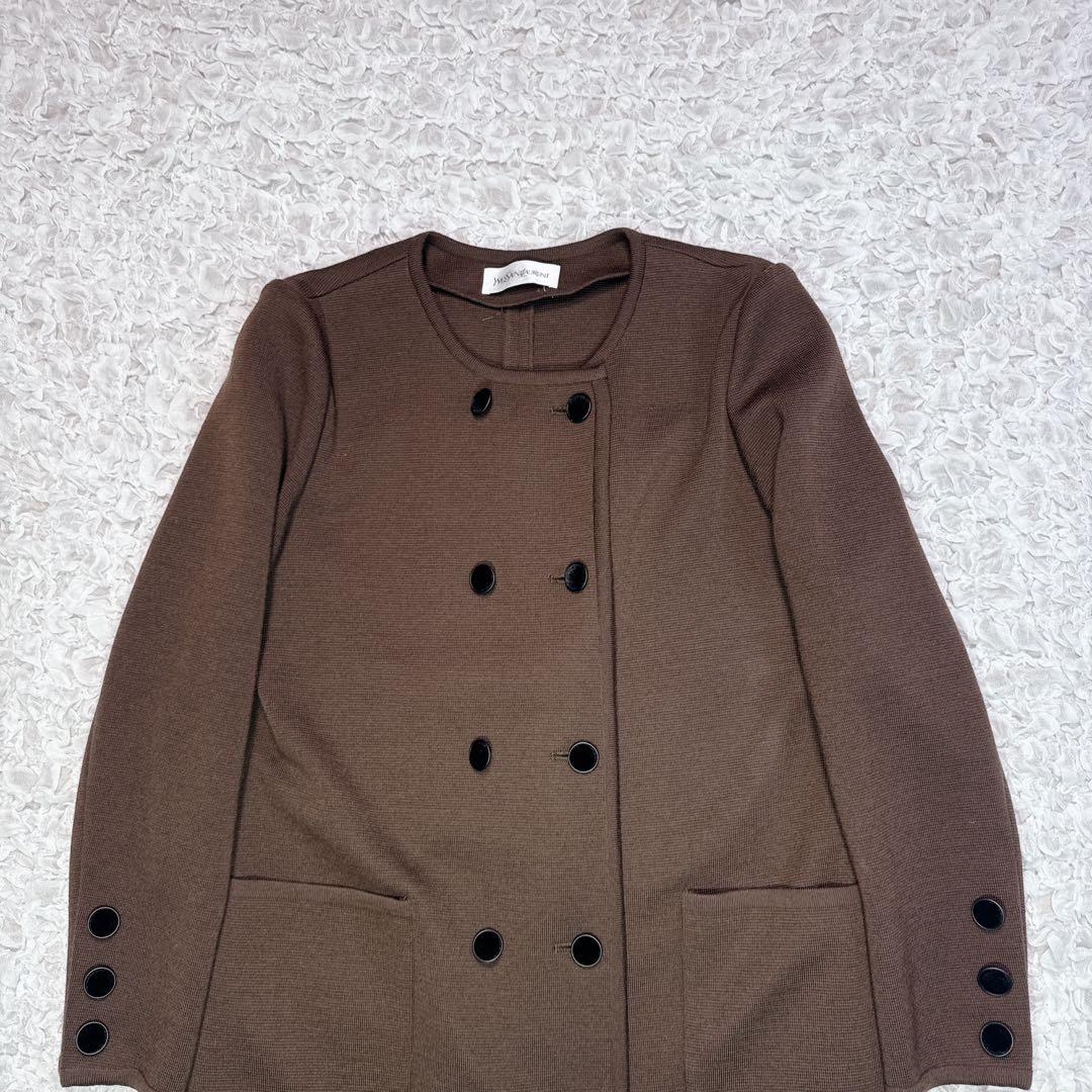 美品✨希少✨イヴサンローラン　ニット　ダブルブレスト ロングカーディガン