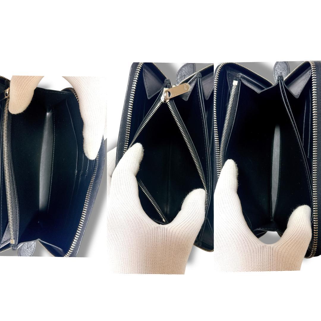 【超美品】ルイヴィトン マヒナ ジッピーウォレット ブラック 長財布 保存袋付き