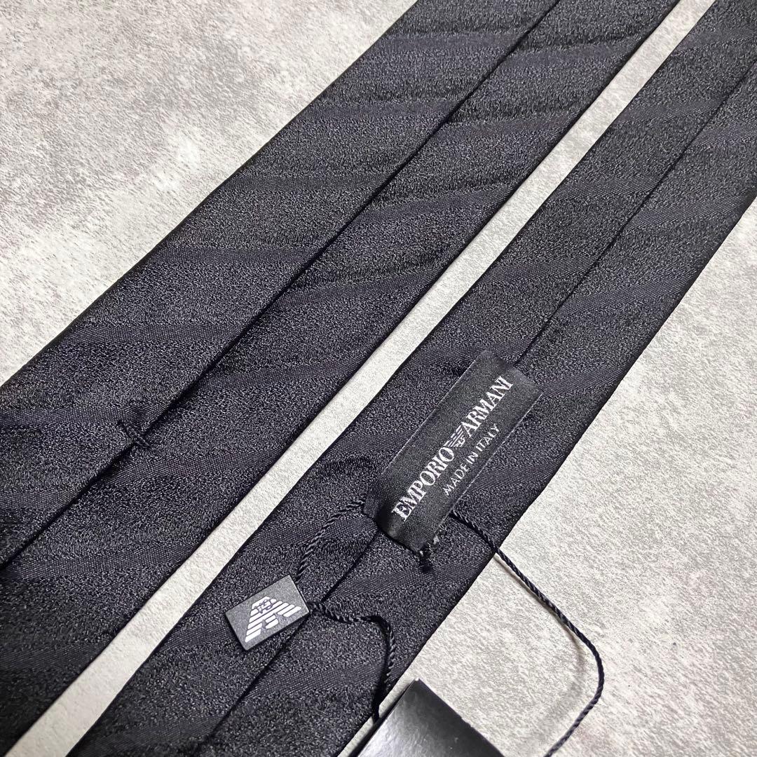 【新品タグ付き】　エンポリオアルマーニ　ナロータイ　ソリッド　無地調　ストライプ