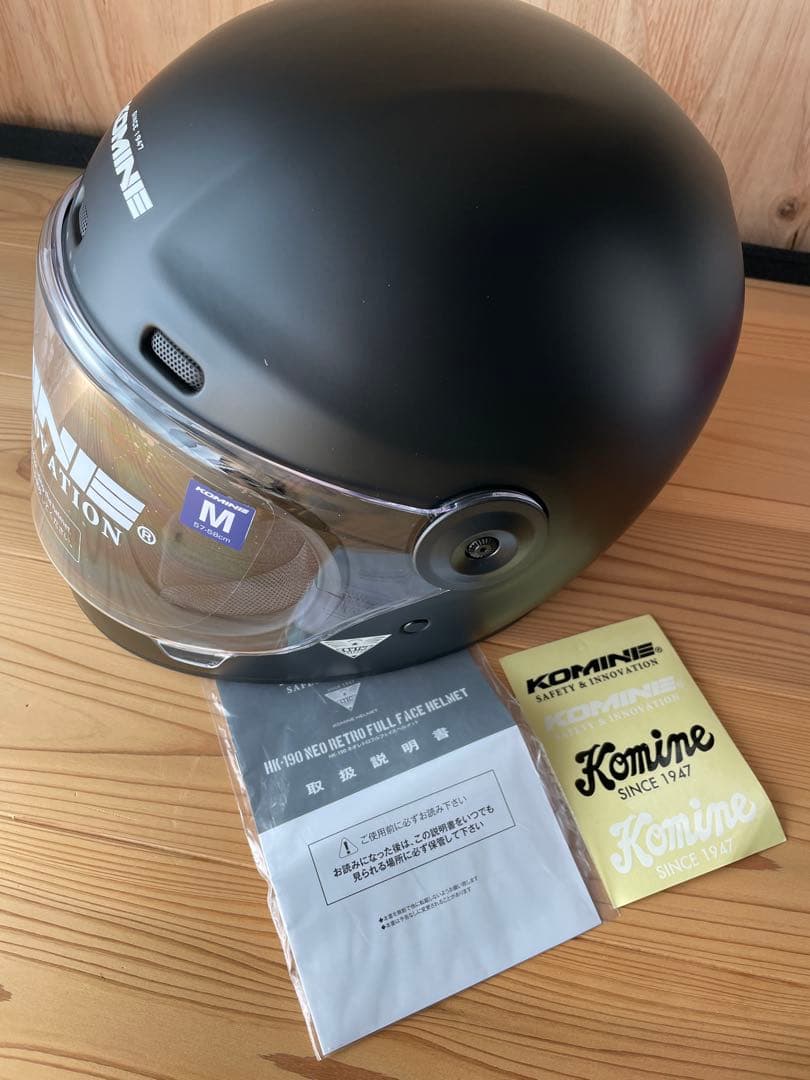 コミネ　フルフェイス　ヘルメット M マットブラックHK-190ネオレトロ