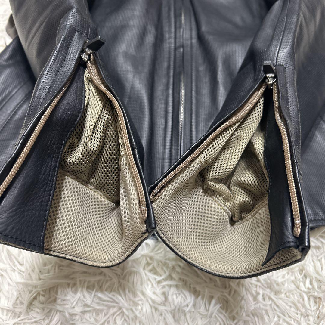 クシタニ ピンホールレザージャケット　ライダース　プロテクター　ブラック　L