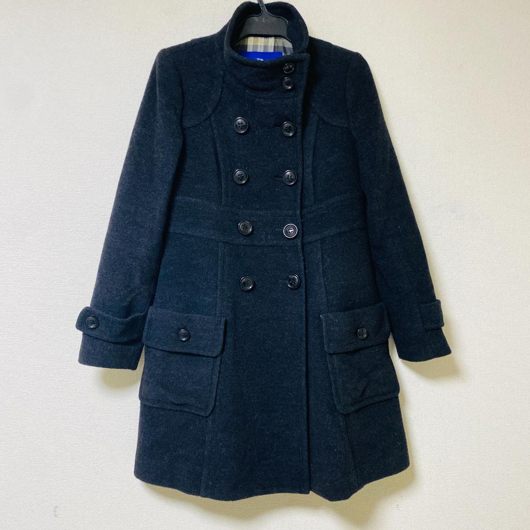 バーバリーブルーレーベル　ウールコート　L モヘヤ混 チェスターコート　ロング