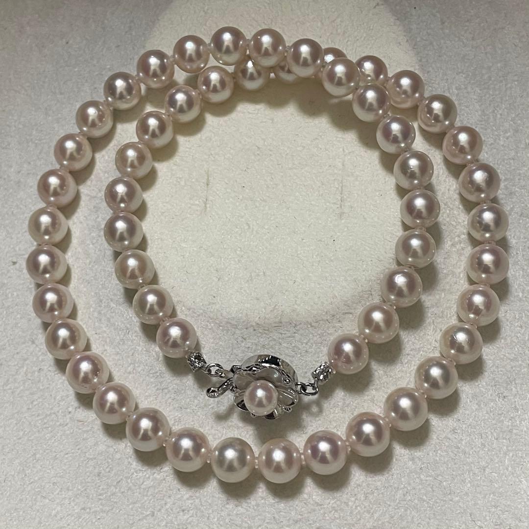 【テリ強✨大珠】あこや真珠 ネックレス 7.5-8.0 パール 高級仕立 本真珠