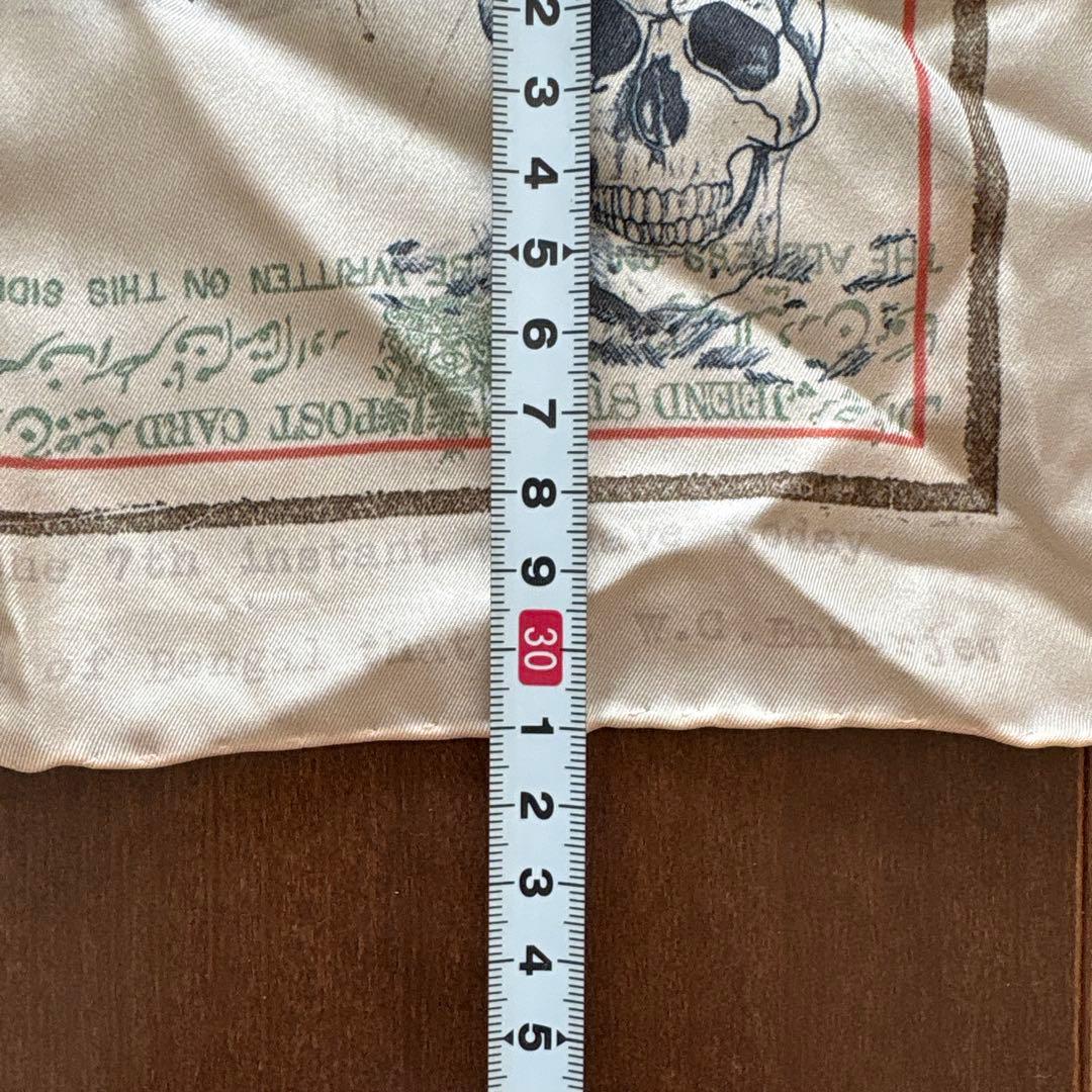 アレキサンダーマックイーン　シルクポケットチーフ　スカル　ミニスカーフ　虎　切手