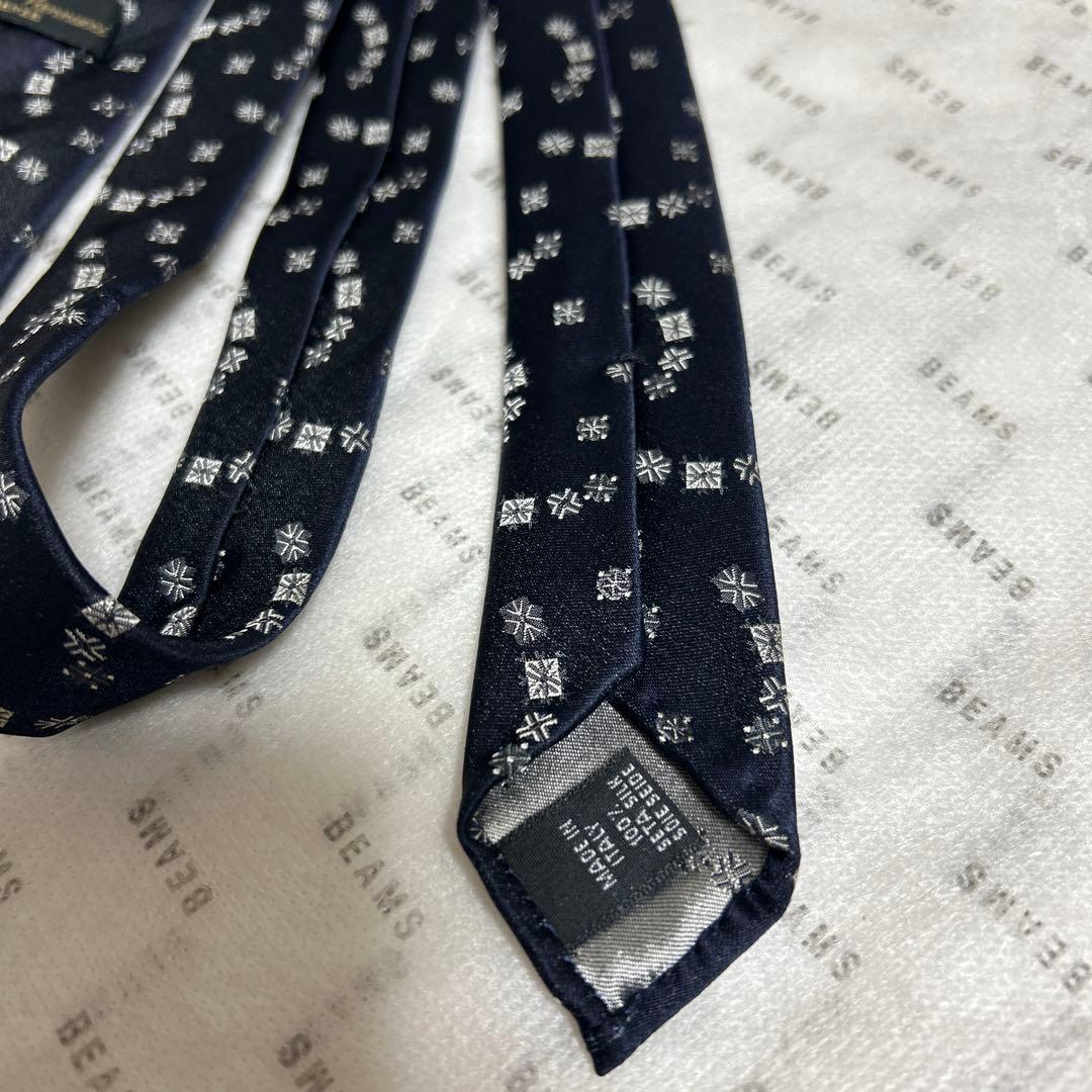 【値下✴︎極美品】Atto Vannucci／アットヴァンヌッチ ネイビー小紋タイ