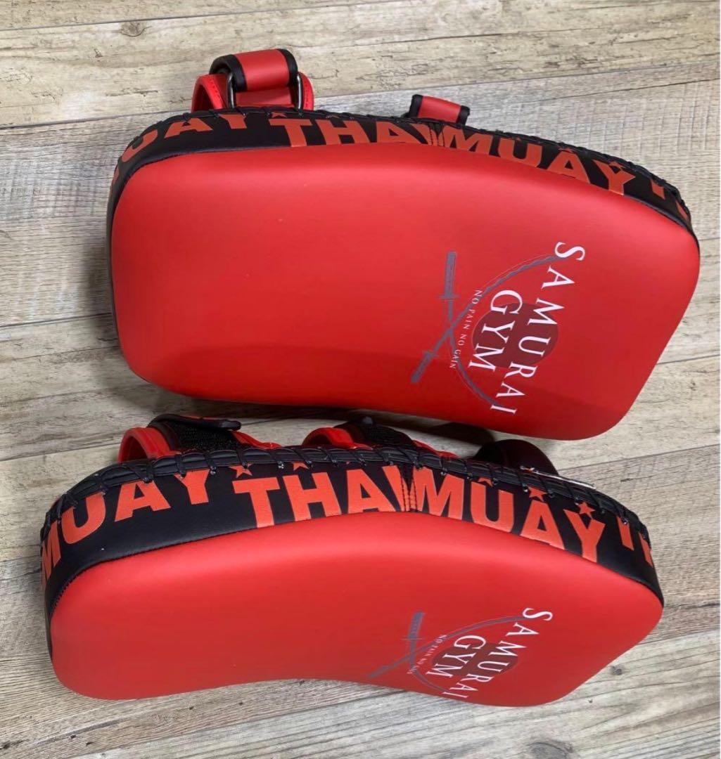 SAMURAI GYM キックミット 新品 レッド/ブラック本草