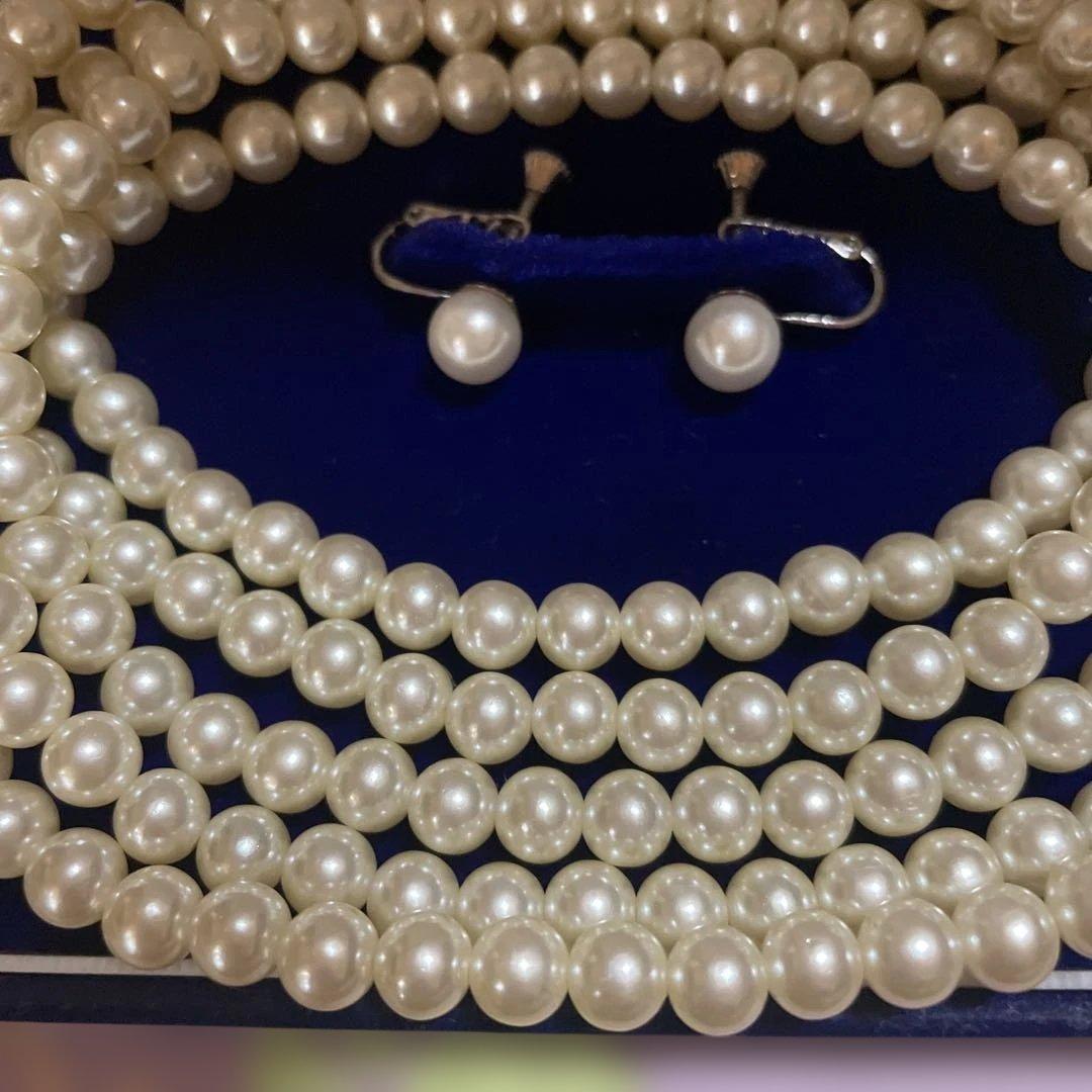 遺品整理　本真珠ネックレス　本真珠イヤリング　セット　鑑定済み