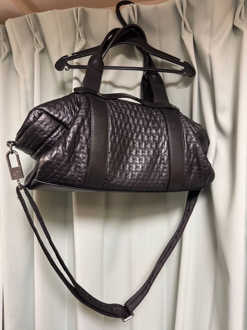 Giorgio Armani 黒 レザーボストンバッグ