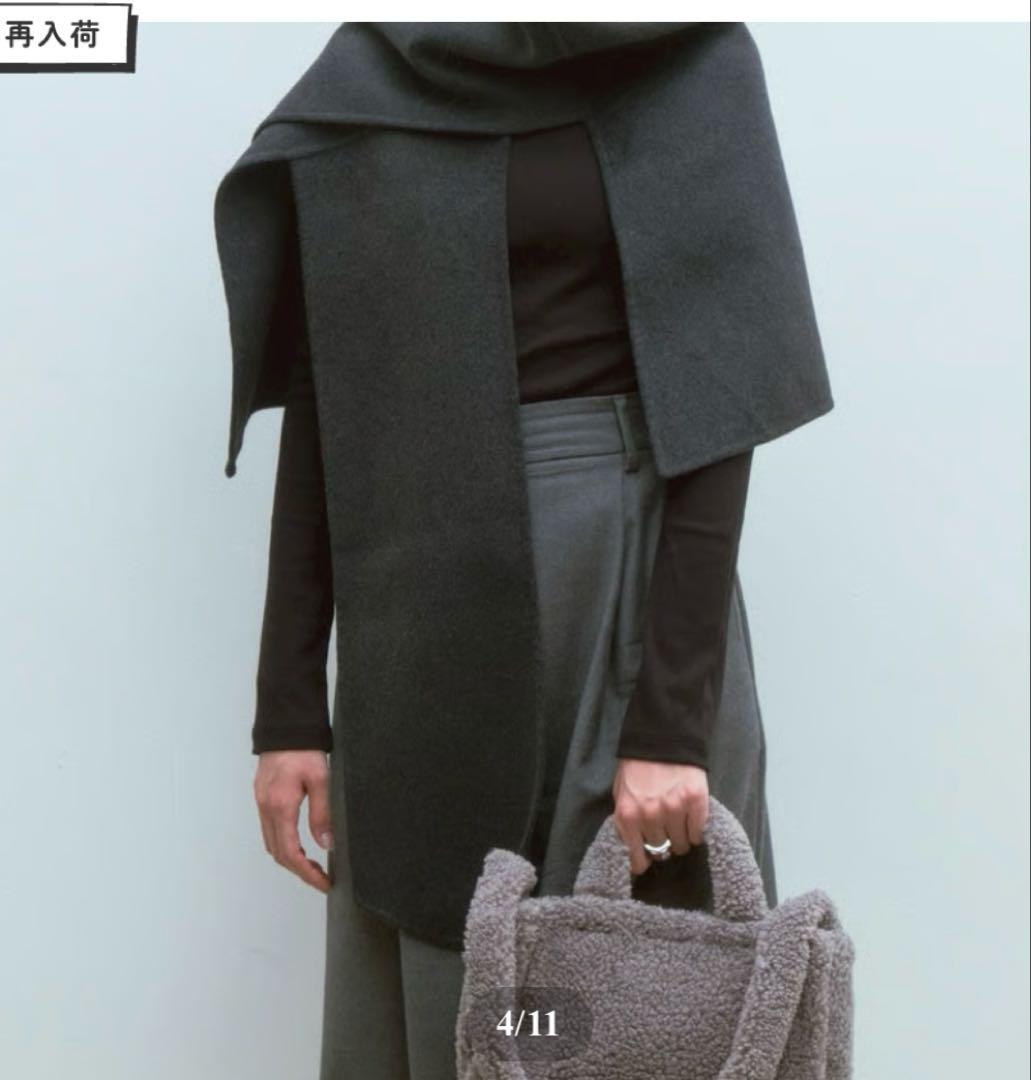 DECOLLTE ACCESSORY ウールリバーストール　チャコール