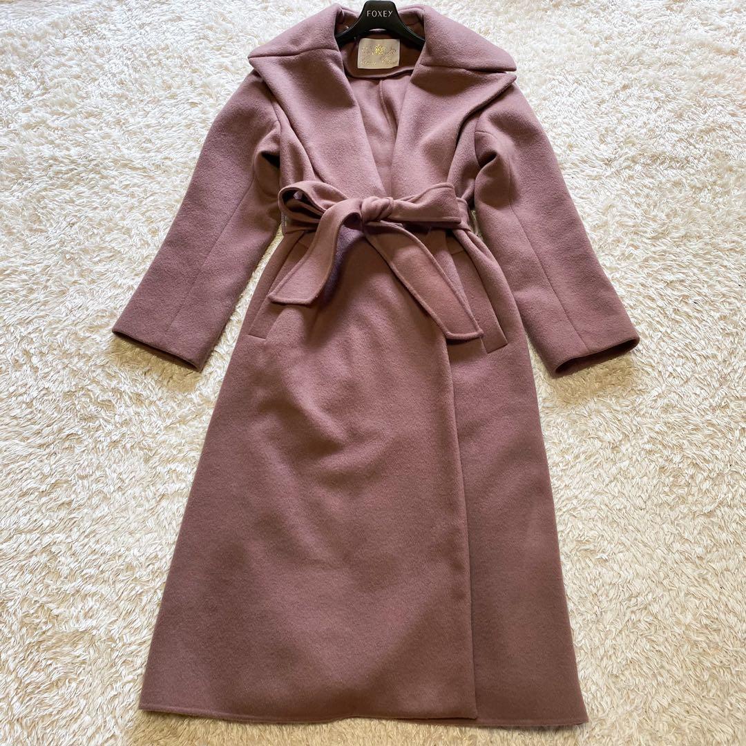 グレースクラス　ウールリバーコート　ガウンコート　ロング　ダブルフェイス