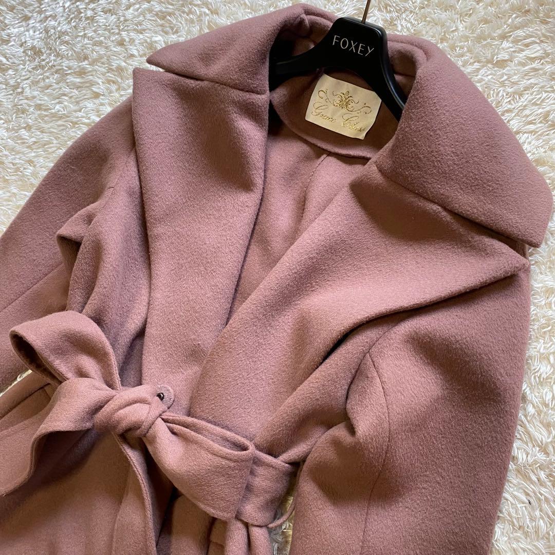 グレースクラス　ウールリバーコート　ガウンコート　ロング　ダブルフェイス