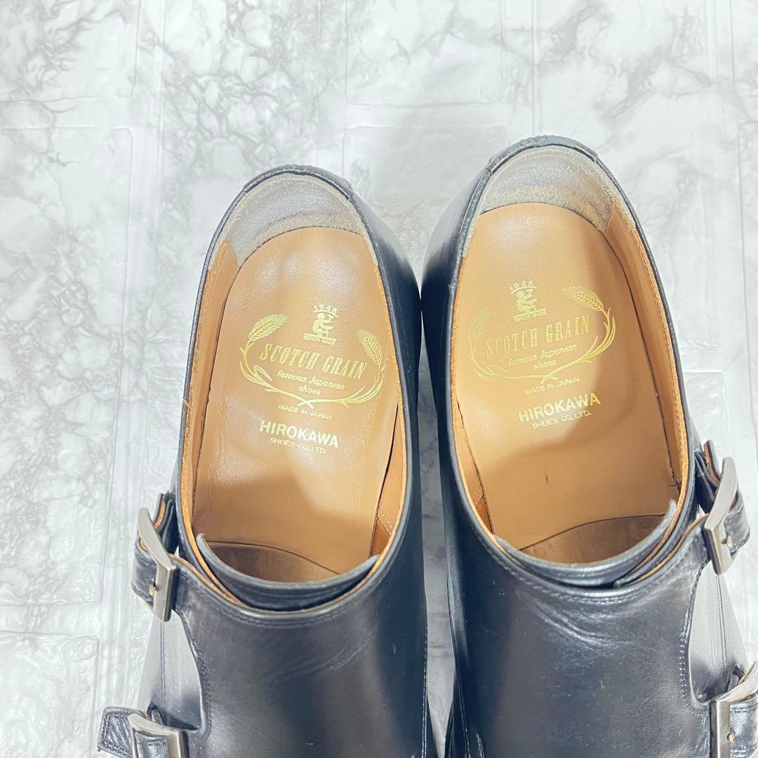 【美品】SCOTCH GRAIN ダブルモンク R1812 ブラック　25㎝