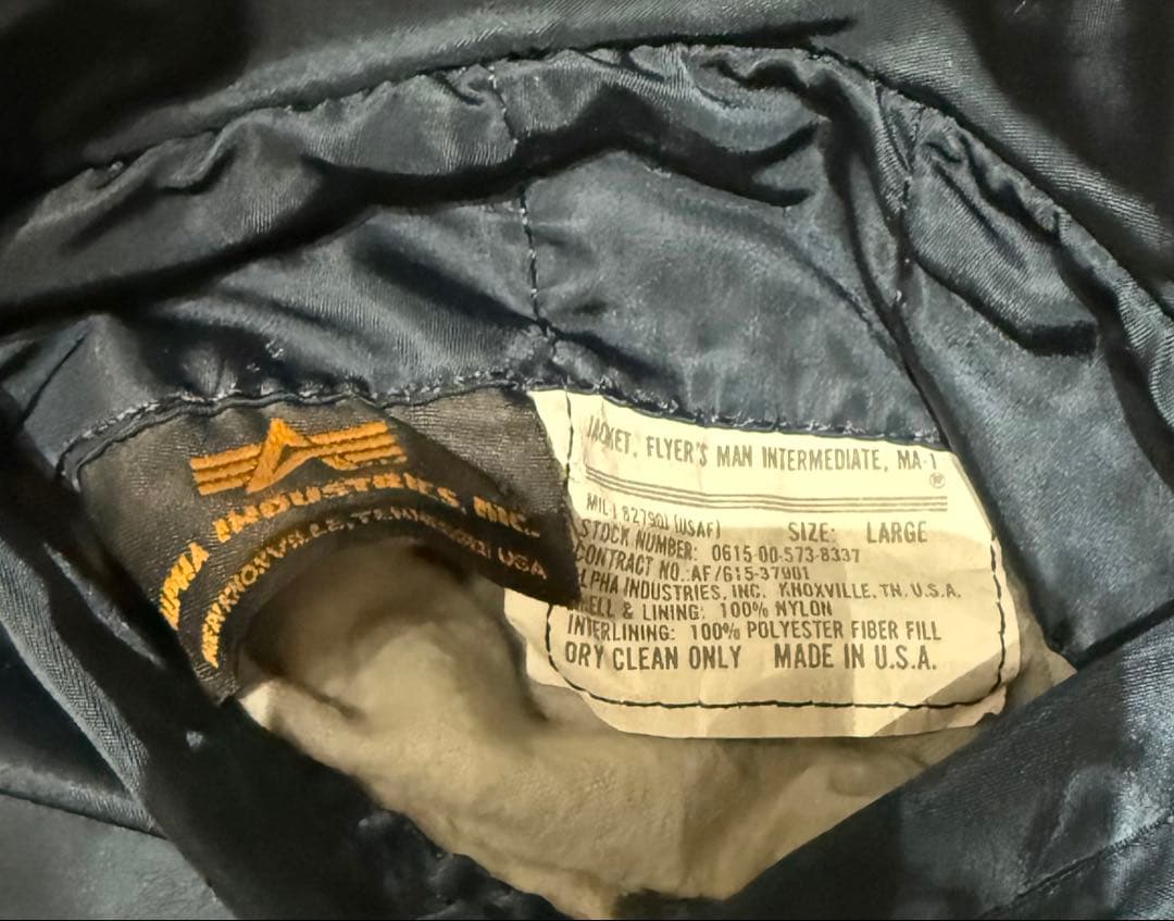 USA製 90s ALPHA MA1 フライトジャケット