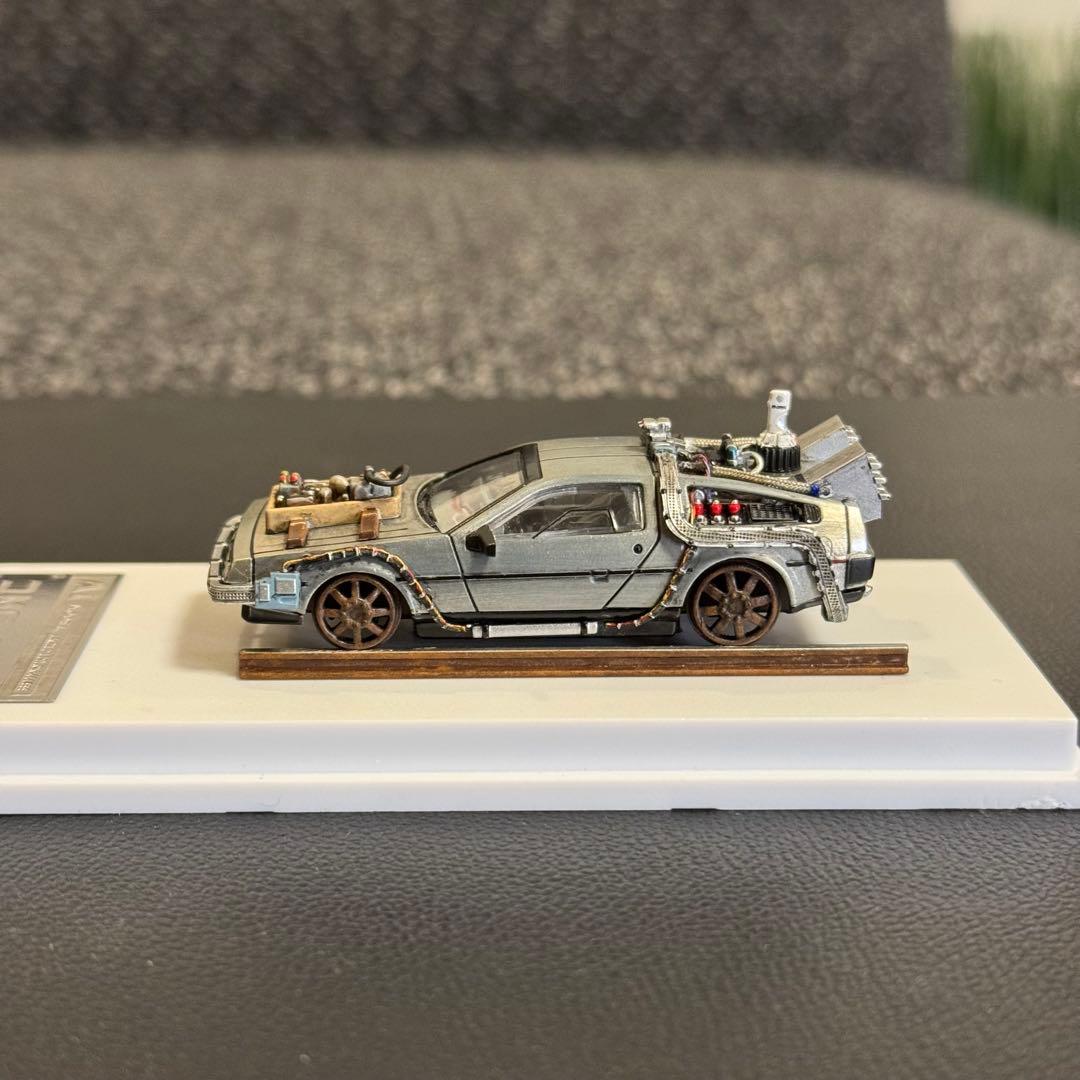 デロリアン カスタム品 1/64 MJモデル バックトゥザフューチャー レール