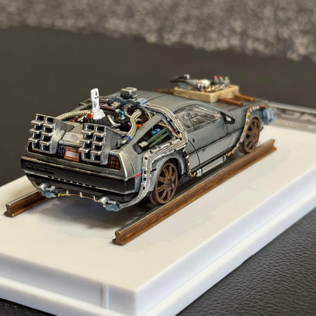 デロリアン カスタム品 1/64 MJモデル バックトゥザフューチャー レール