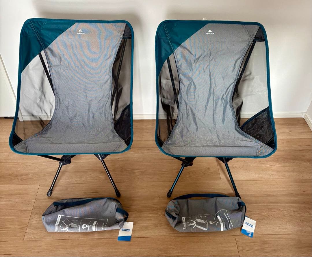 美品2脚 QUECHUA (ケシュア) 折りたたみ式 ローチェア コンパクト