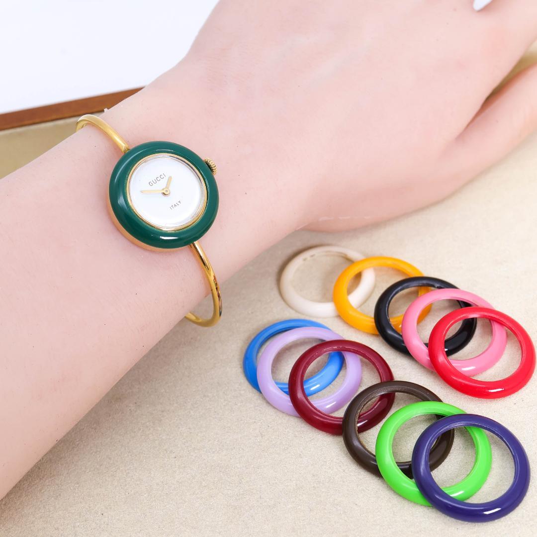 稼働 GUCCI 腕時計 機械式 手巻き チェンジベゼル 12色 2103