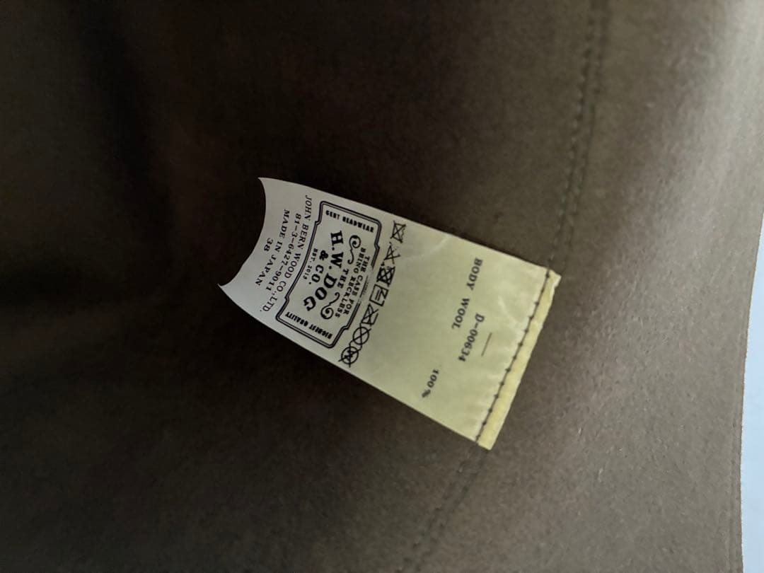 THE H.W.DOG&CO. トラベラーズハット オリーブ 38