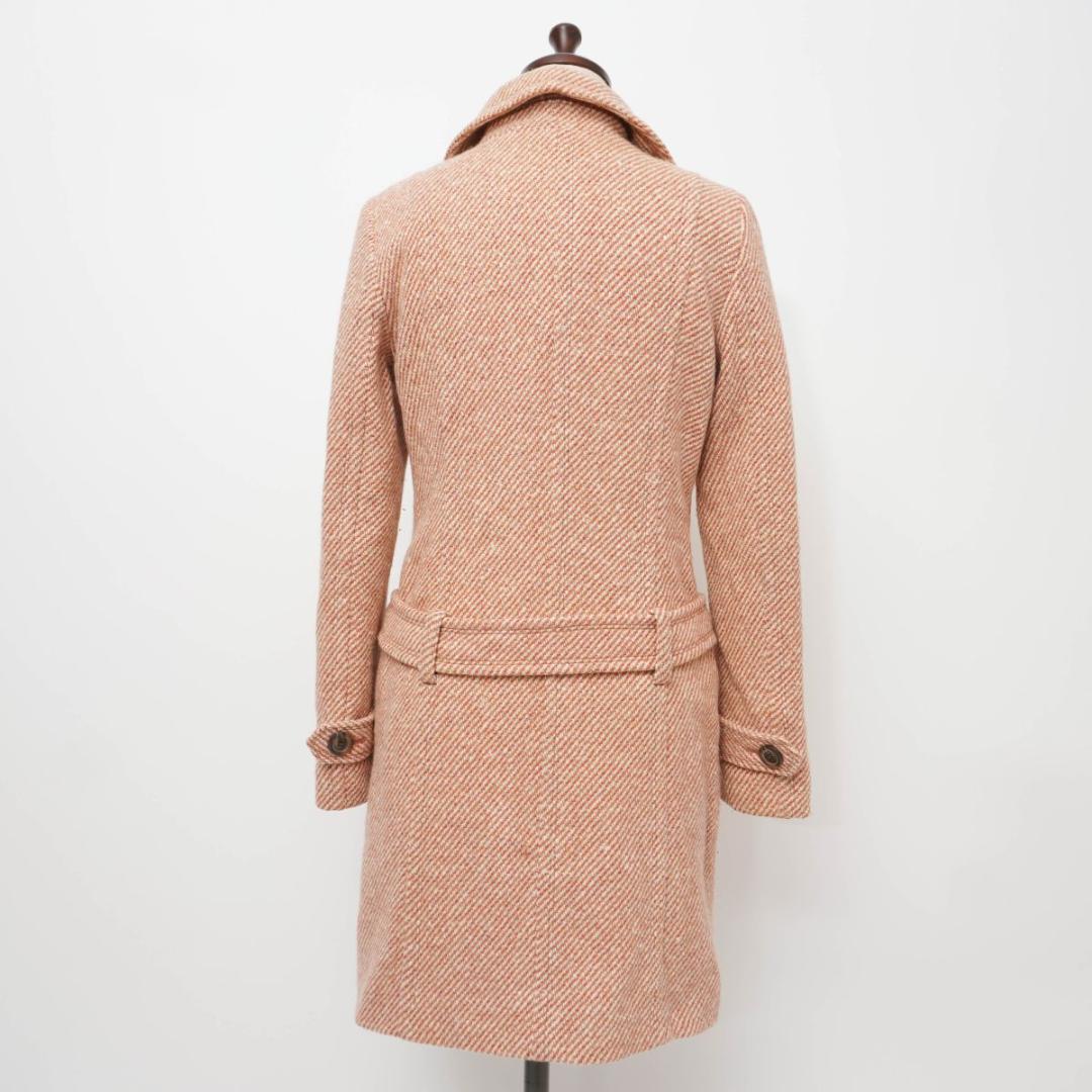バーバリーブルーレーベル ツイードコート アンゴラ混 ピンク 38 *XC803
