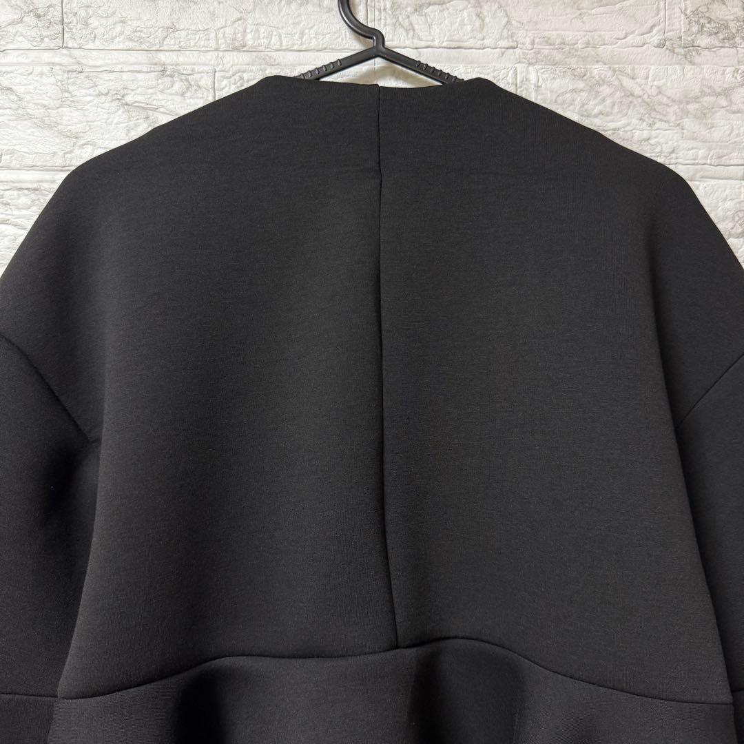 アダムエロペ エッグブローチ付ペプラムカーディガン　黒　F