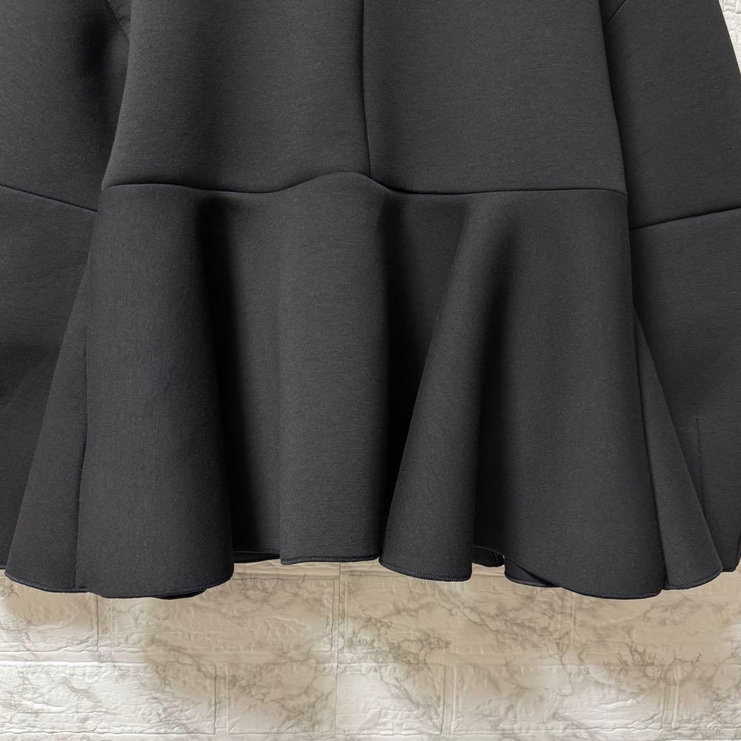 アダムエロペ エッグブローチ付ペプラムカーディガン　黒　F