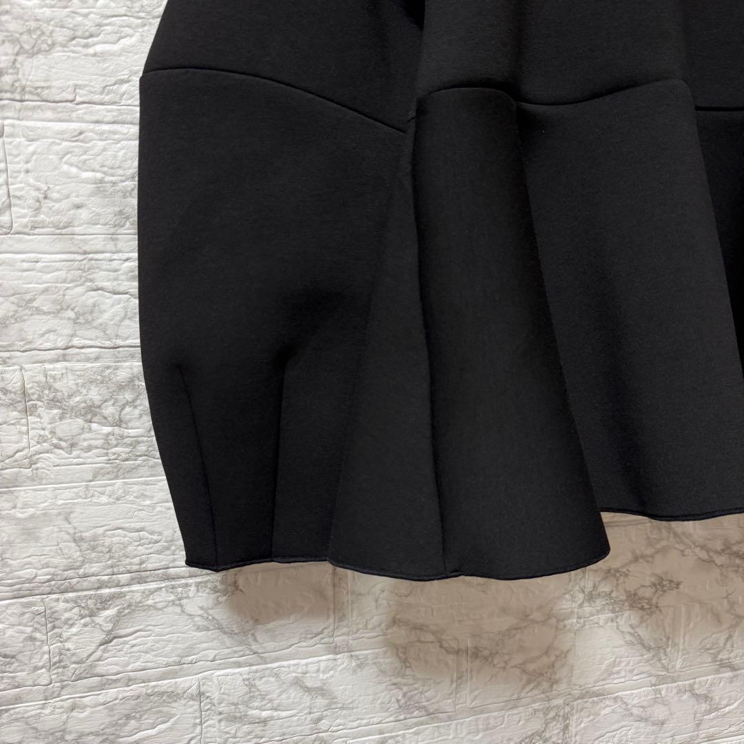 アダムエロペ エッグブローチ付ペプラムカーディガン　黒　F