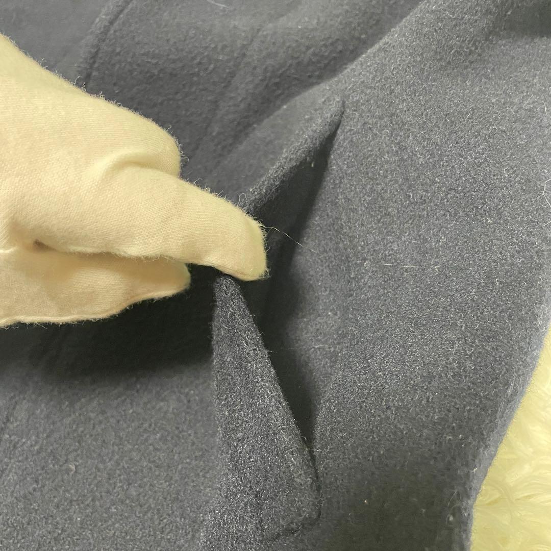 【美品】42 ダントン ウールモッサ コート ジャケット くるみボタン 紺