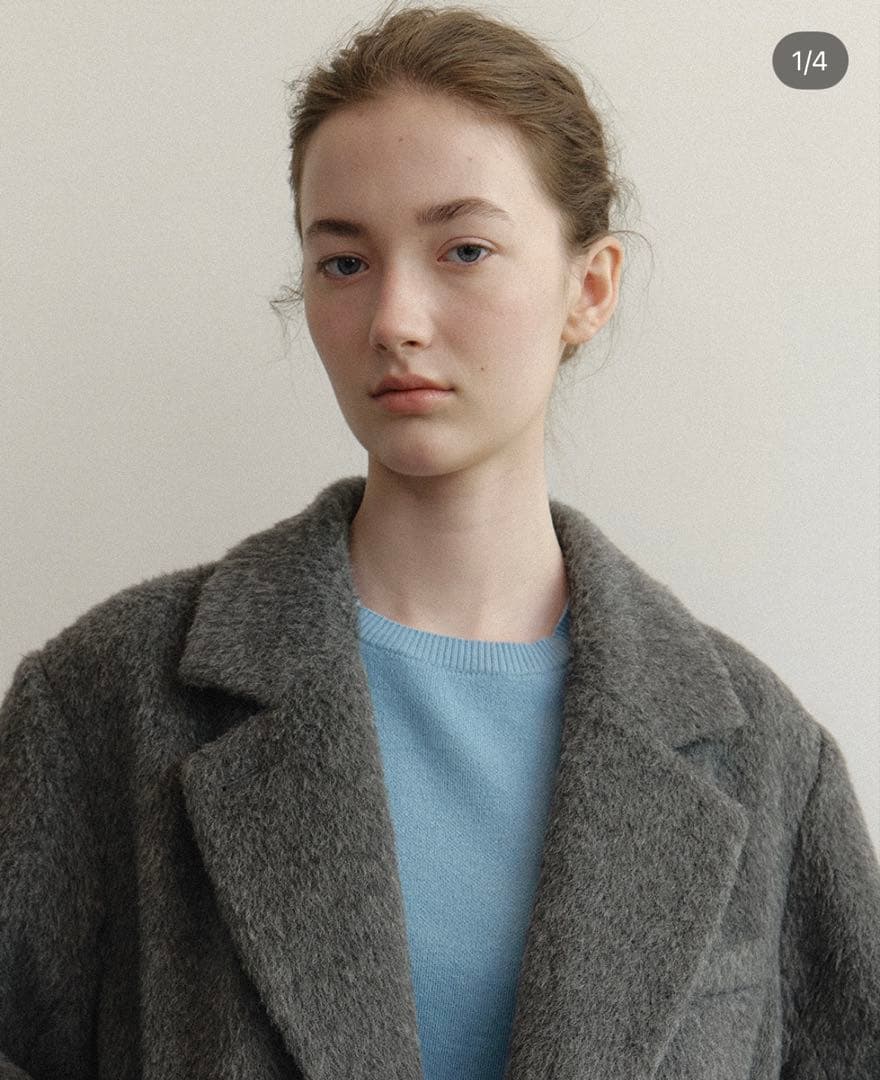 ジャケット・アウター na.e Wool Alpaca Shaggy Coat_Gray