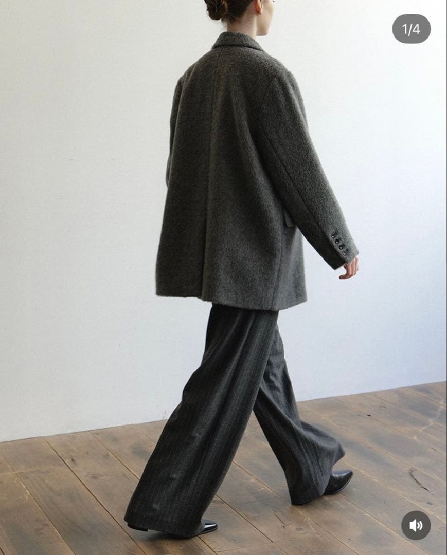 ジャケット・アウター na.e Wool Alpaca Shaggy Coat_Gray