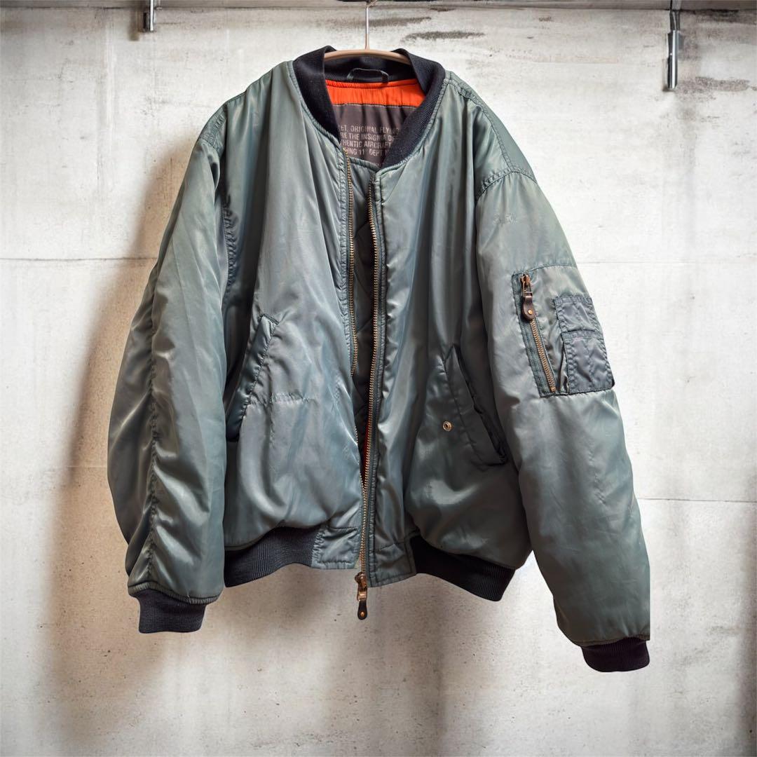 ユーロ古着　MA-1 FLYING TIGER ブルーグリーン　Lサイズ