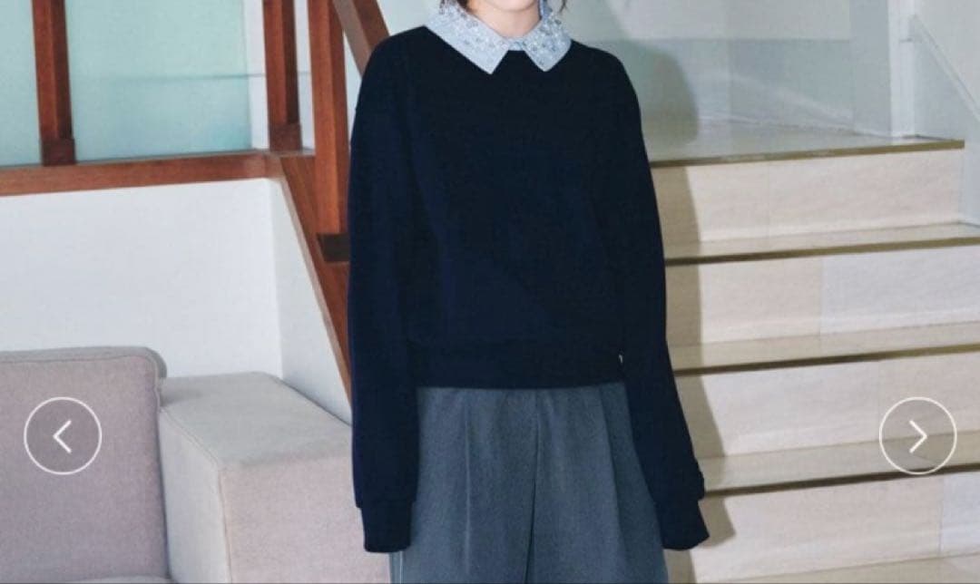 SNLDEL【USAGIONLINE/ZOZOTOWN限定】ビジュー衿スウェット