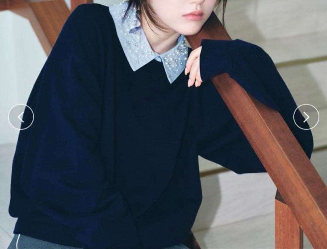 SNLDEL【USAGIONLINE/ZOZOTOWN限定】ビジュー衿スウェット