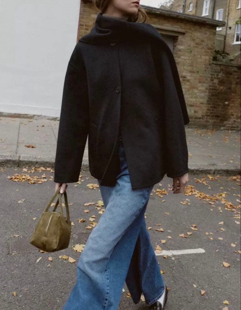 ZARA ザラ　ウール ショートスカーフコート　新品、未使用