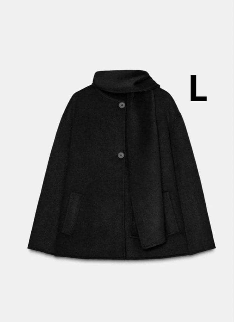 ZARA ザラ　ウール ショートスカーフコート　新品、未使用