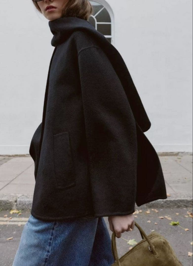 ZARA ザラ　ウール ショートスカーフコート　新品、未使用