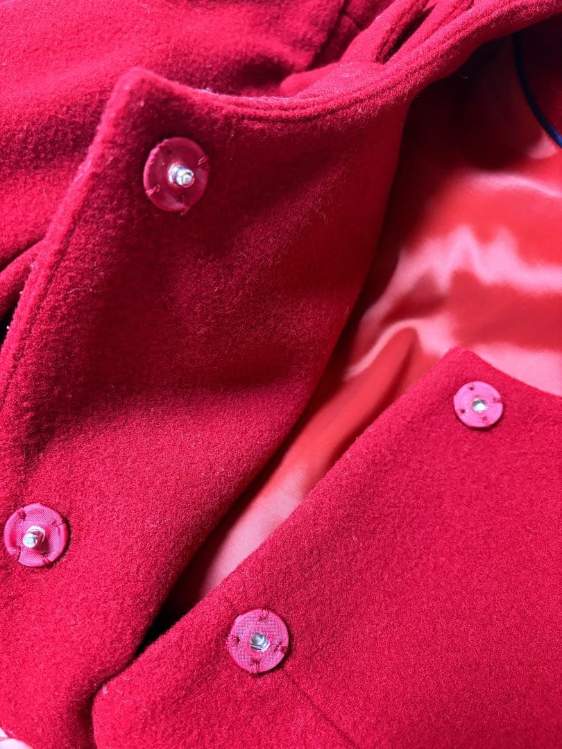 な*お様 【新年SALE 】美品☆ローズティアラリボン付ウールコート赤大きいサイ