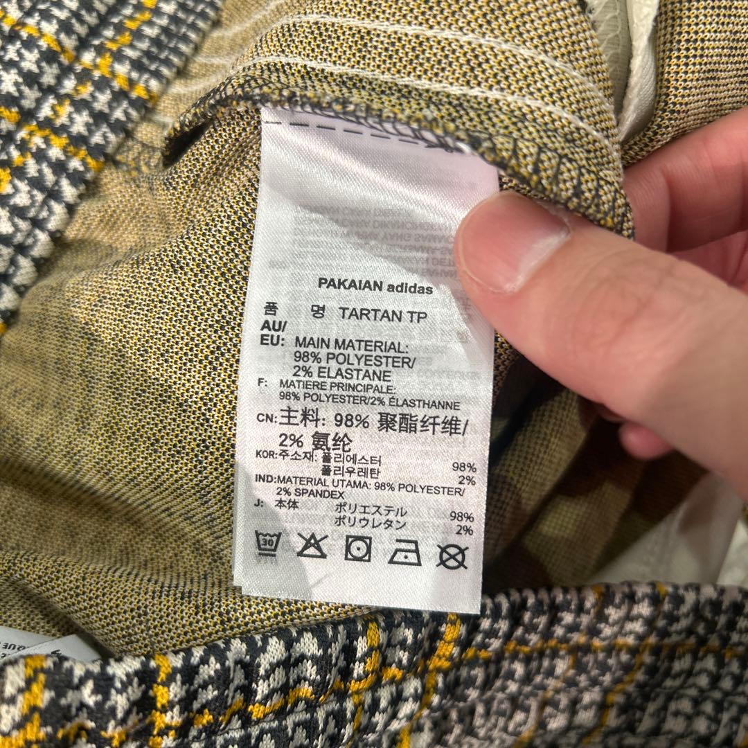 海外限定adidas タータンチェック千鳥 トラックスーツ スリーストライプ