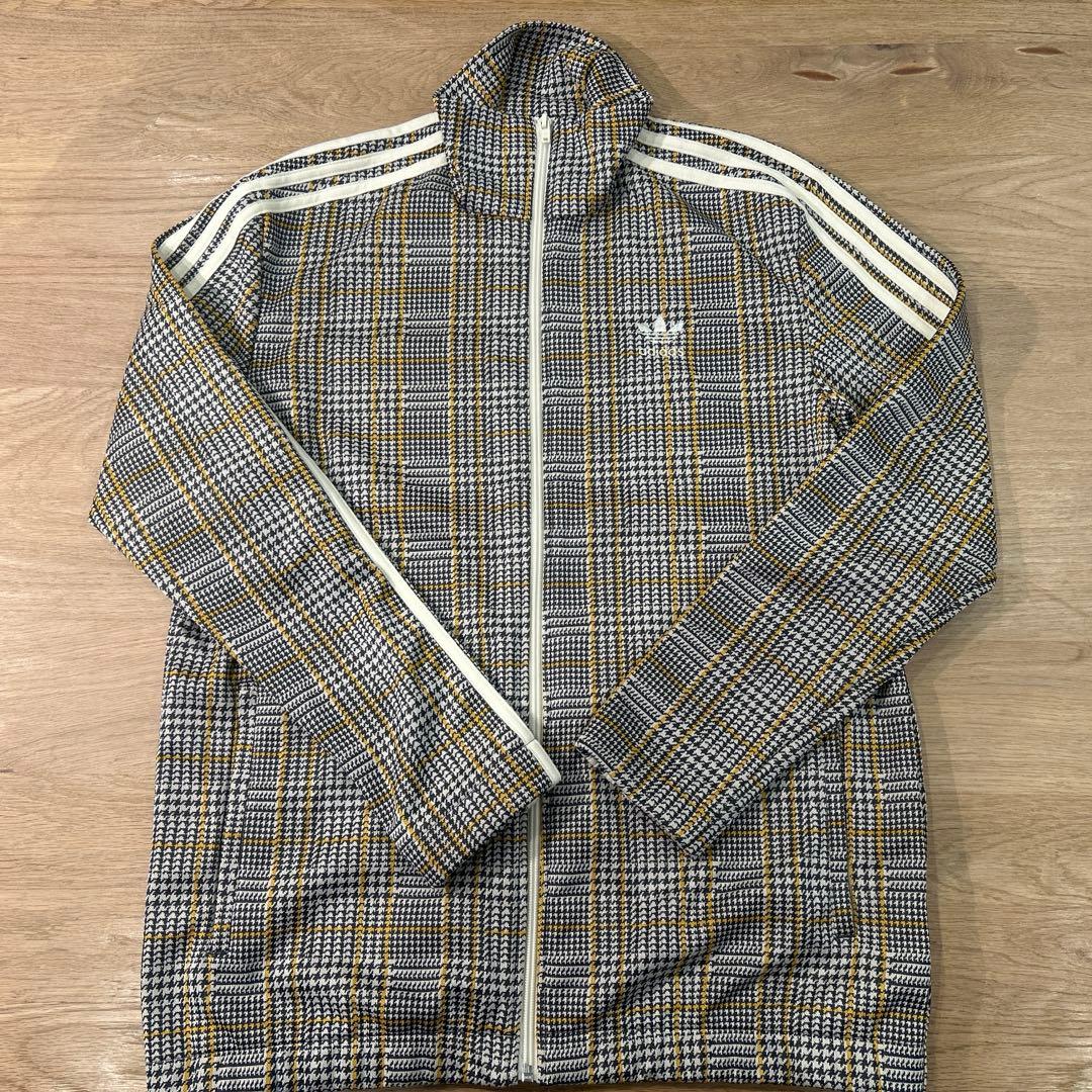 海外限定adidas タータンチェック千鳥 トラックスーツ スリーストライプ