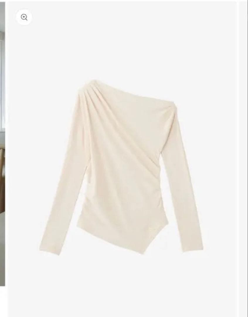 polaura アシンメトリードレープロングスリーブトップス IVORY