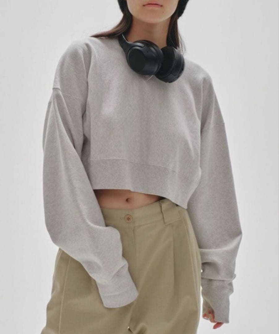 TODAYFUL Cropped Sweat Pullover ライトグレー