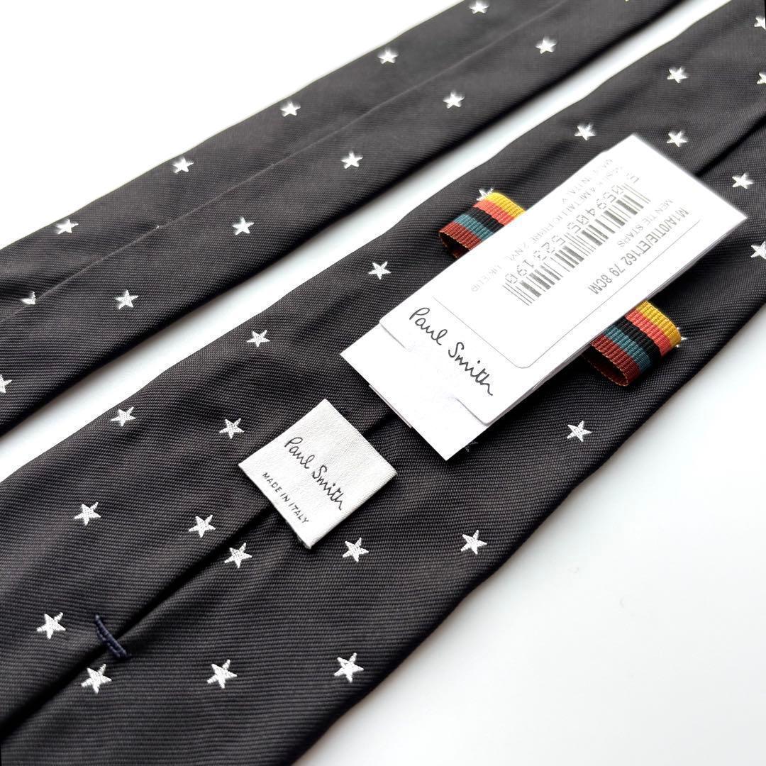 ꧁新品未使用꧂ ポールスミス ネクタイ 星 スター 花柄 ブラック 現行タグ