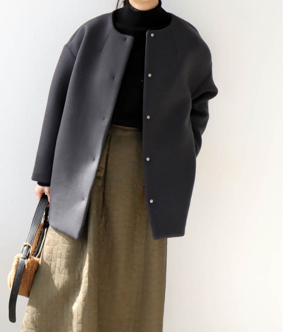 jines ダンボール×キルティング ノーカラージャケット