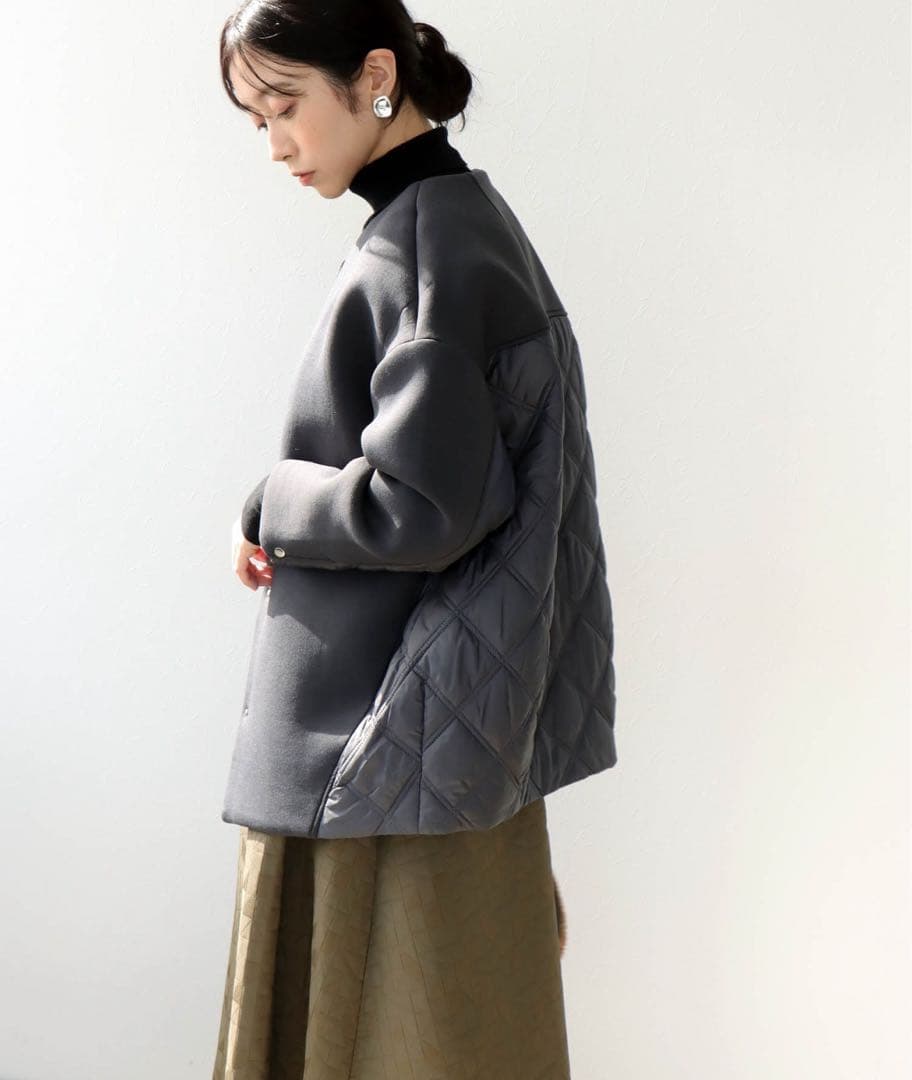 jines ダンボール×キルティング ノーカラージャケット